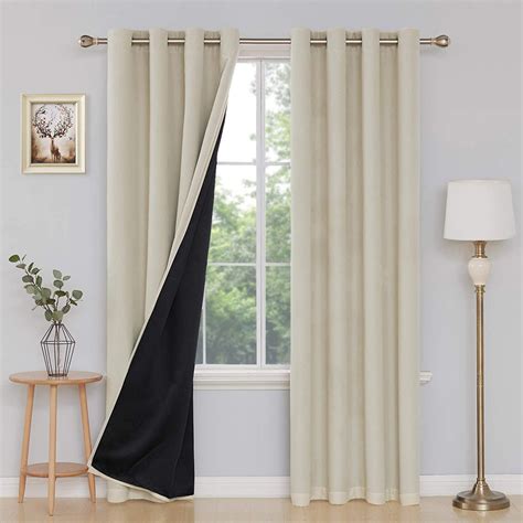 Deconovo Set Of 2 Solid Color Thermal Insulated 100 Blackout Curtains