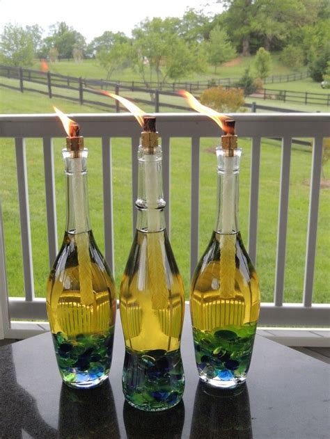 Wine Bottle Tiki Torches Awesome Garden Ideas Pinterest