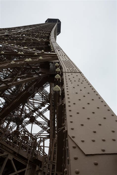 Outer Eiffel Tower Side Beam Portrait Stock Photo Image Of Landmark