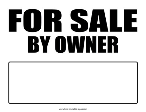 Printable For Sale By Owner Sign Free Printable Signs
