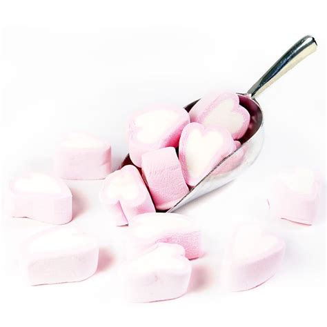 Large Heart Shaped Marshmallows Pink Sweets Retro Valentines