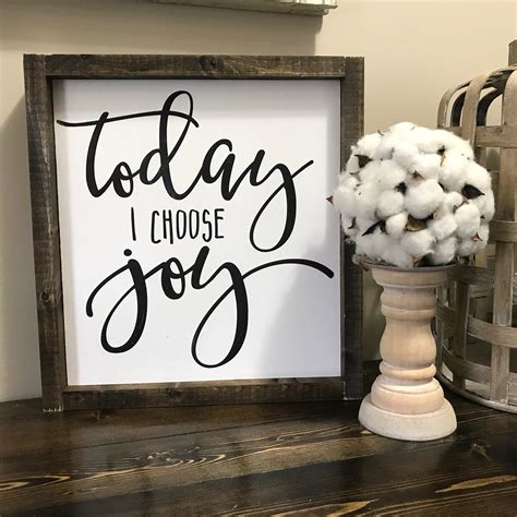 Today I Choose Joy Wood Sign Wood Sign Home Decor Wall Etsy