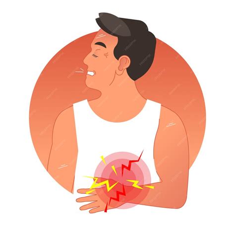 Premium Vector Painful Stomach Concept Vector Illustration