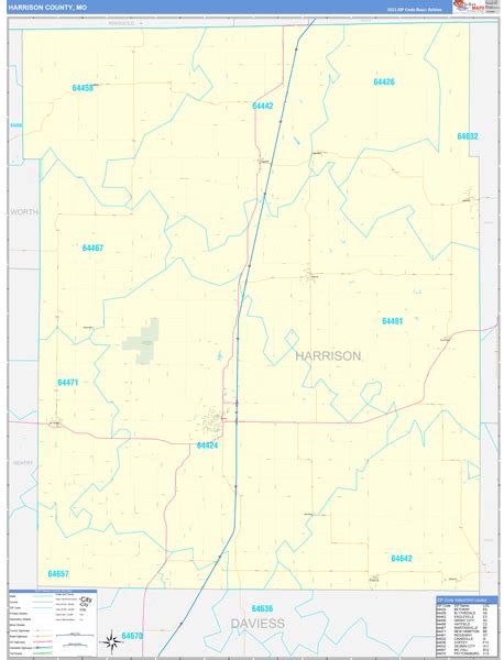 Wall Maps Of Harrison County Missouri