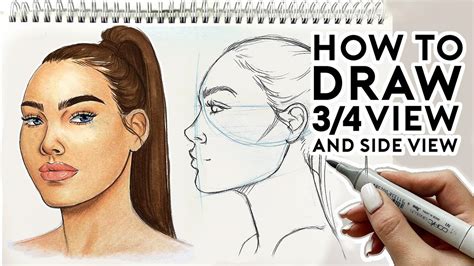 How To Draw 34 Face And Side Profile Drawing Tutorial Youtube