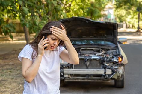 Premium Photo Woman Driver Car Accident Yells In Fear Or
