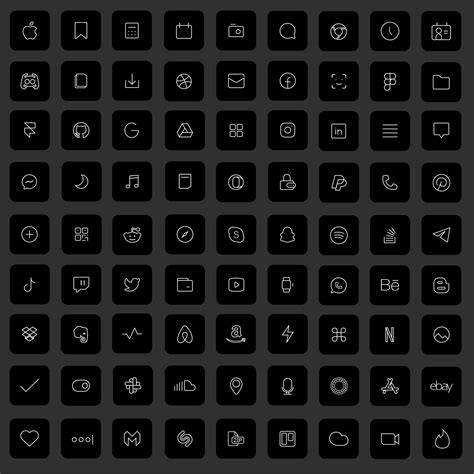 83 Black Ios 14 App Icons Dark Mode Widget Ios 14 Cover Etsy