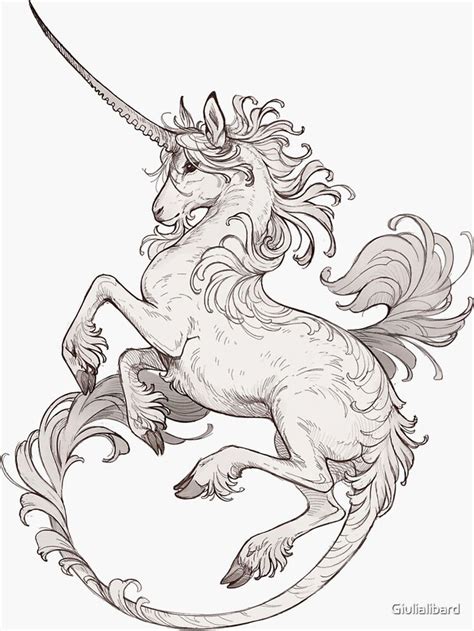 Medieval Unicorn Sticker By Giulialibard Mythical Creatures Art