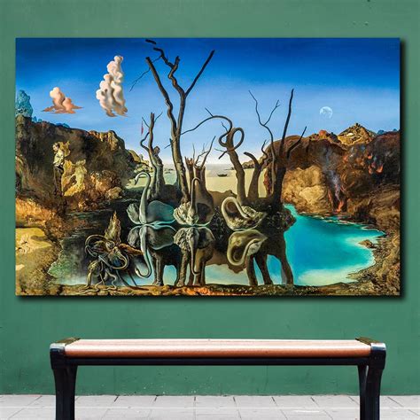 Classic Canvas Painting Wall Art Salvador Dali Oil Painting Swans