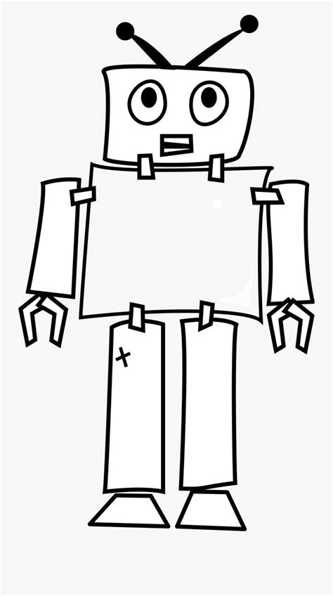 Simple Drawing Of Robot Robot Black And White Clipart Free