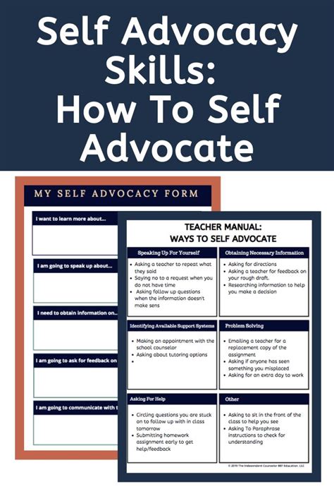 Printable Self Advocacy Worksheets For Adults With Disabilities