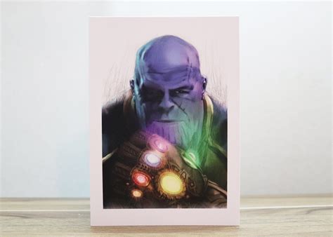 Thanos Greeting Card Marvel Greeting Card Thank You Card Etsy Uk