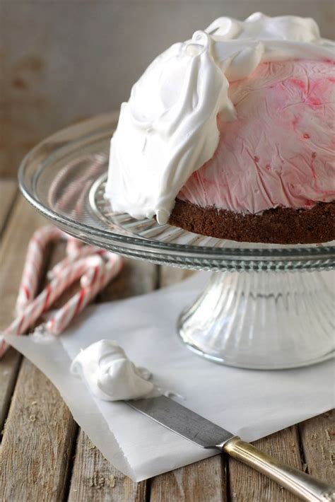 Brownie And Candy Cane Ice Cream Baked Alaska Completely Delicious