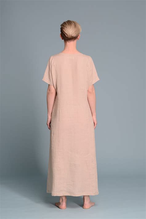 Lightweight Linen Galabeya Midbar Flax Linen Summer Dresses Shantima