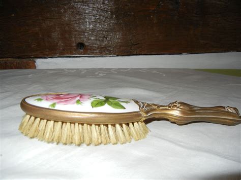 Vintage Hair Brush With Rose Motif From Rosanne Lynch On Ruby Lane