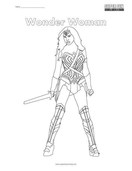 Wonder Woman Coloring Page Super Fun Coloring