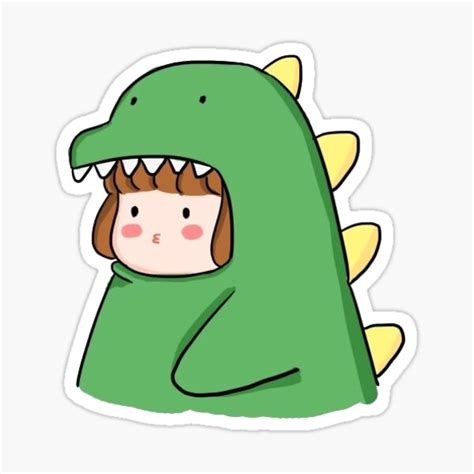 Cute Little Dinosaur Sticker Sticker For Sale By Yuennbunn Redbubble