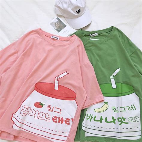 Itgirl Shop Aesthetic Clothing Cute Strawberry Milk Box Printed