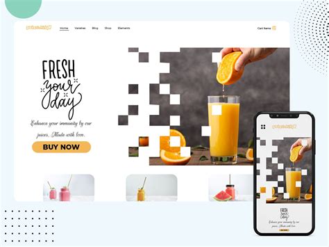 Fruit Juice Website Landing Page Design | Responsive website design, Website design, Website ...