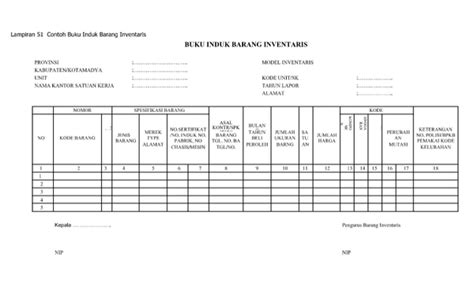 Contoh Format Buku Golongan Barang Inventaris Sekolah Imagesee