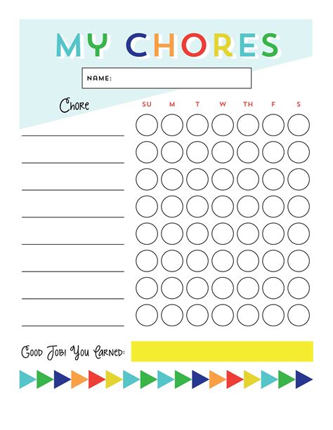 Free Printable Chore Charts For Kids Printable Free Templates Download