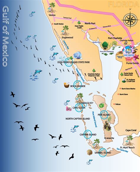 Gulf Of Mexico Florida Beaches Map