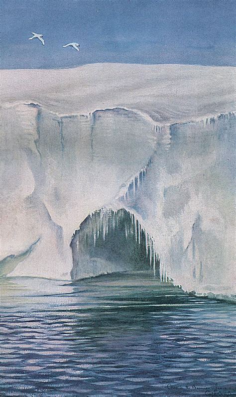 Antarctic A Cave In The Great Ice Drawing By Mary Evans Picture Library