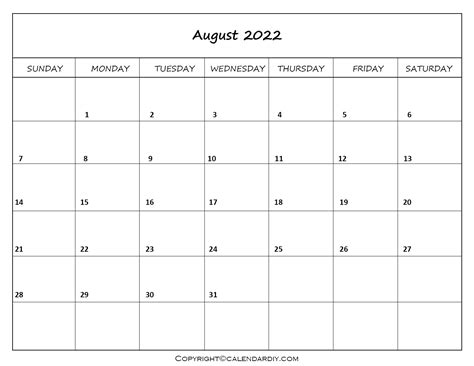 August 2021 Calendar Free Printable Calendar Templates Free Printable