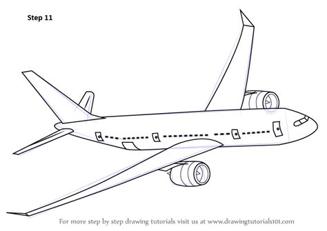 How To Draw Flying Boeing Aeroplane Airplanes Step By Step