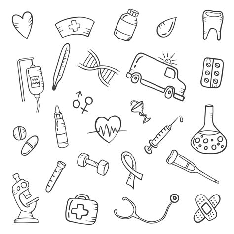 Healthcare Industry Concept Doodle Hand Drawn Set Collections 3361067