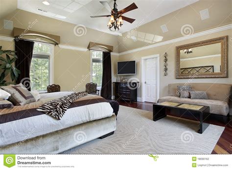 Master Bedroom With Tray Ceiling Stock Photo Image Of