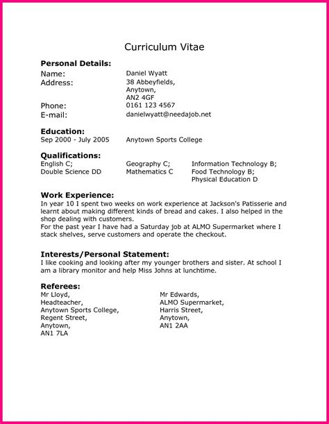 Work Experience Cv Template Year 10 Work Experience In 2020 With