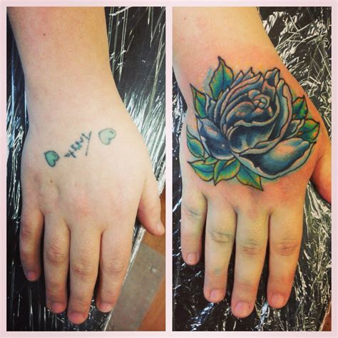 Rose Hand Tattoo Coverup Hand Tattoos Hand Tattoo Cover Up Rose