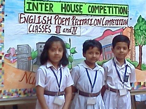 At every level of the competition, students receive an accuracy is a vital factor in recitation. Inter - House English Poem Recitation Competition