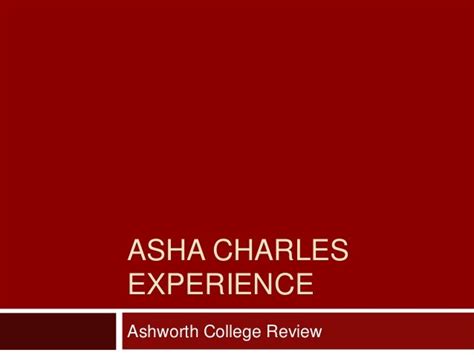 Asha Ashworth College Review Ashworth College Tv