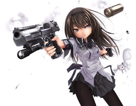 Anime Fille Et Pistolet Fond Décran Anime Gun 1299x1020 Wallpapertip