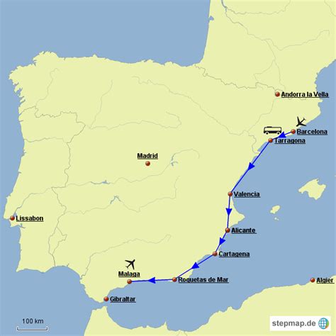 Stepmap Übersicht Spanien Rundreise Landkarte Für Spanien