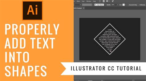 How To Properly Add Text Into Shapes In Illustrator Illustrator Cc