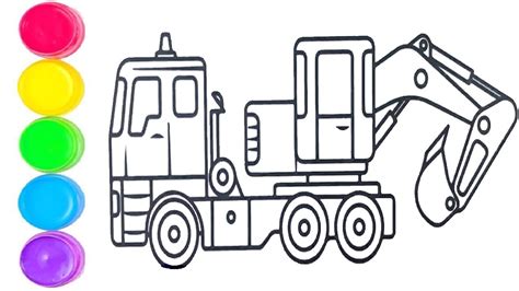 Mantap Menggambar Dan Mewarnai Truck Crane Untuk Anak