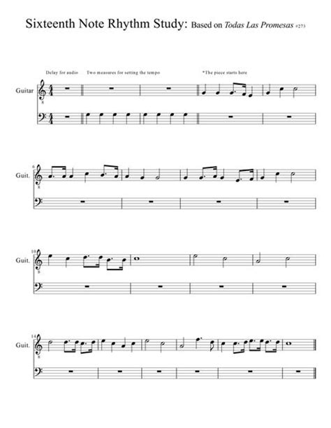 Sixteenth Note Study Sheet Music And Audio A People For