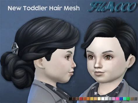 The Sims Resource Toddler Hair 10 Clip Bun By Filo4000 Sims 4 Hairs