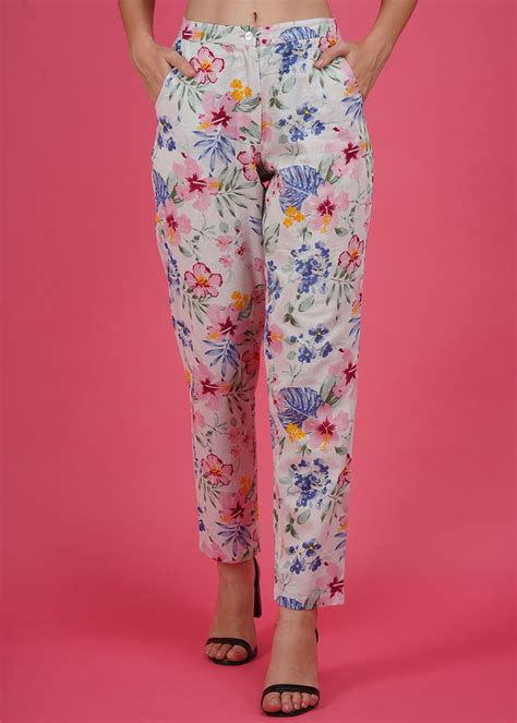 Get Floral Printed Linen Pants At ₹ 1600 Lbb Shop