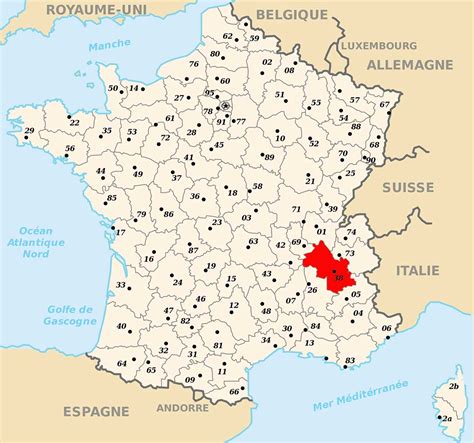 Vous y voyez aussi les départements à l'interieur des régions (nom et n° de département), ainsi que signalé par un point rouge au niveau de chaque région, la capitale de région, mais aussi le chef lieu du. Carte - Département Isère » Vacances - Arts- Guides Voyages
