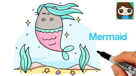 How To Draw Pusheen Mermaid Cat