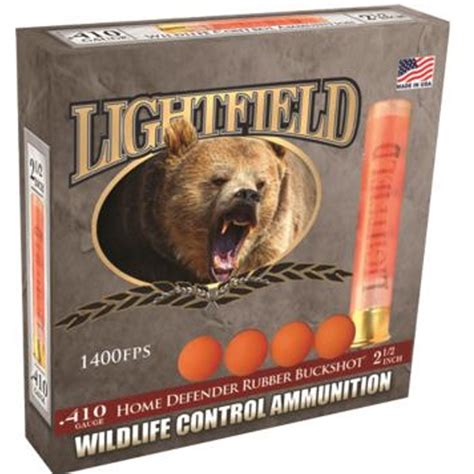 lightfield wildlife control ammunition 410 bore 2 1 2 rubber buckshot 1400 fps [fc