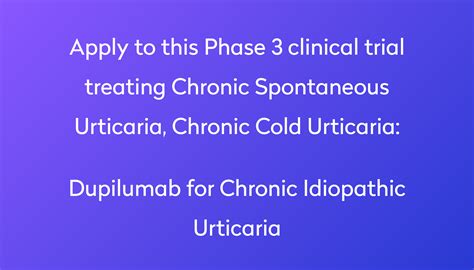 Dupilumab For Chronic Idiopathic Urticaria Clinical Trial 2023 Power