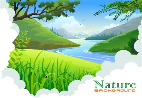 Beautiful Natural Landscape Vectors 02 Free Download