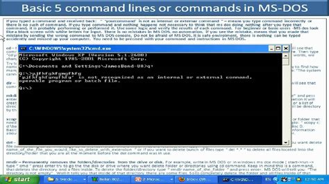 Ms Dos Basic 5 Must Know Commands How To Dos Pt1 Of 2 Youtube