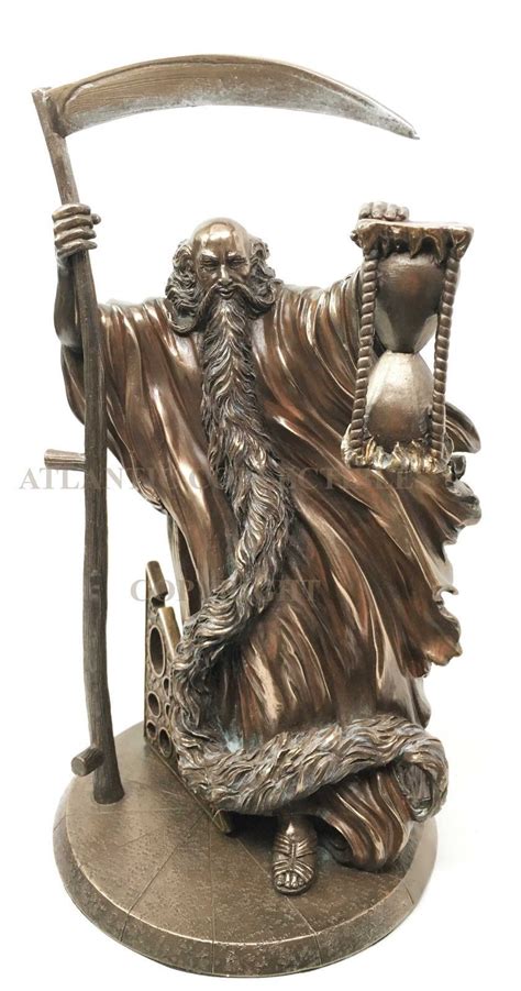 Greek Titan God Chronos Holding Scythe And Hourglass Statue Kronos Zeus