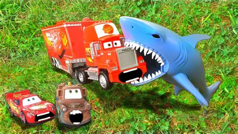 Disney Pixar Cars Red Mack Hauler Dreams Chased Attacked Eaten By Shark